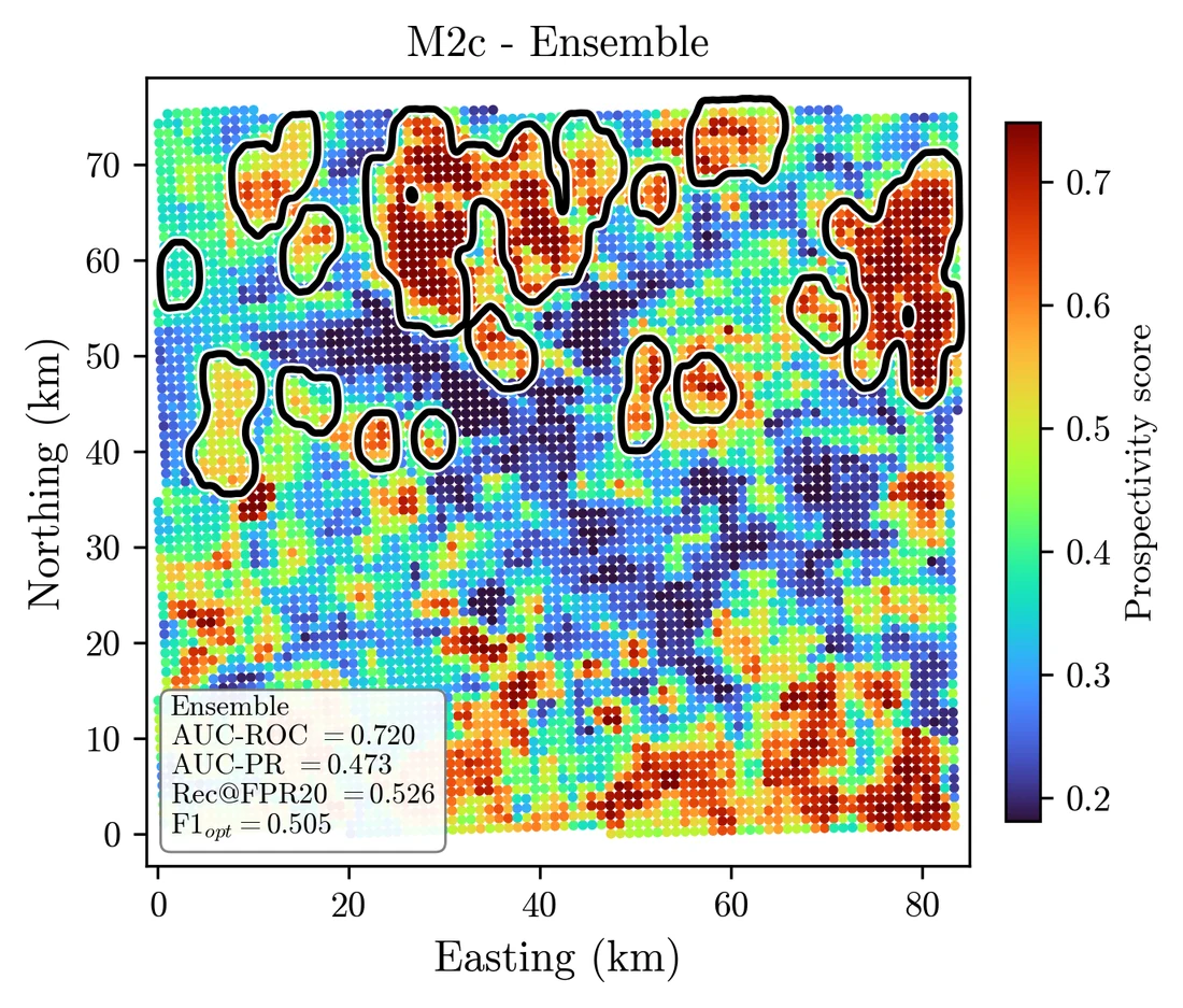 Ensemble gold prospectivity prediction map